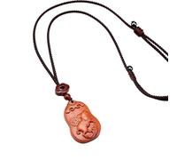 PAMTIER Collar 12 Zodiaco Chino Para Hombres Mujeres Dijes Signo Dije Madera Cadena de Cuerda Simple Afortunado Horóscopo Caballo Cerdo Joyería de Animales Cerdo