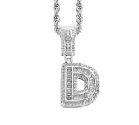 PAMTIER Collares Iniciales para Mujer A-Z Colgado de Oro/Plata Chapado Circonita Cúbica Cadena de Acero Inoxidable Grueso Delicado Alfabeto Cadena Vintage Letra Joyería Plata Carta D