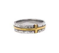 PAMTIER Cross Anillos para Hombres Acero Inoxidable Statement Vintage Personalized Hip Hop Gothic Punk Simple Joyería Plata Oro Talla 17