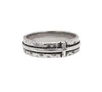 PAMTIER Cross Anillos para Hombres Acero Inoxidable Statement Vintage Personalized Hip Hop Gothic Punk Simple Joyería Plata Talla 19