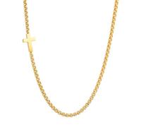 PAMTIER Cruz Collar para Hombres Acero Inoxidable Fe Negro Plata Oro Chapado Cool Colgante Delicado Sencillo Cadena Único Personalizado Declaración Joyería Oro