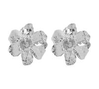 PAMTIER Flor Pendientes para Mujeres Oro/Plata Chapado Vintage Declaración Post Estético Delicado Acero Inoxidable Retro Exagerado Stud Grande Joyería Plata