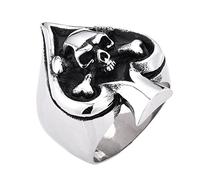 pamtier Hombres del Acero Inoxidable Vintage Gótico Calavera Tribu Ace Of Spades motorista Anillo