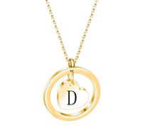 PAMTIER Inicial Collares para Mujeres Hombres Letra C Colgante A-Z Oro Chapado Acero Inoxidable Cadena Delicado Alfabeto K Lindo Declaración Personalizado Sencillo Colorido Joyería Oro Carta D