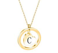 PAMTIER Inicial Collares para Mujeres Hombres Letra C Colgante A-Z Oro Chapado Acero Inoxidable Cadena Delicado Alfabeto K Lindo Declaración Personalizado Sencillo Colorido Joyería Oro Carta C