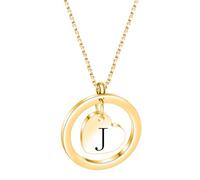 PAMTIER Inicial Collares para Mujeres Hombres Letra C Colgante A-Z Oro Chapado Acero Inoxidable Cadena Delicado Alfabeto K Lindo Declaración Personalizado Sencillo Colorido Joyería Oro Carta J