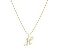 PAMTIER Inicial Letra Collares para Mujeres A-Z Oro Chapado Acero Inoxidable Circonita Cúbica Pequeño Personalizado Alfabeto Charm Elegante Nombre Delicado Colgante Joyería Oro Carta H