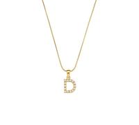 PAMTIER Initial Collares para Mujeres A-Z Colgante Gold Plated Acero Inoxidable Delicado Personalizado Declaración Delicado Alfabeto Cadena Serpente Pequeño Elegante Letra Joyería Oro Carta D