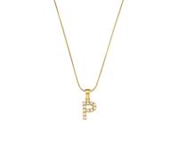 PAMTIER Initial Collares para Mujeres A-Z Colgante Gold Plated Acero Inoxidable Delicado Personalizado Declaración Delicado Alfabeto Cadena Serpente Pequeño Elegante Letra Joyería Oro Carta P