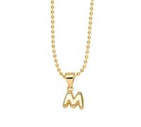 PAMTIER Initial Collares para Mujeres A-Z Colgante Gold Plated Simple Acero Inoxidable Delicate Alfabeto Cadena Cute Letra Joyería Oro Carta M