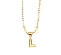PAMTIER Initial Collares para Mujeres A-Z Colgante Gold Plated Simple Acero Inoxidable Delicate Alfabeto Cadena Cute Letra Joyería Oro Carta L