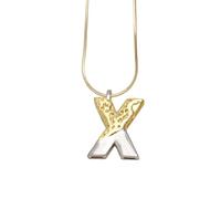 PAMTIER Initial Collares para Mujeres A-Z Letra Gold Plated Acero Inoxidable Personalizado Declaración Delicado Alfabeto Cadena Serpente Pequeño Elegante Delicado Colgante Joyería Oro Carta X
