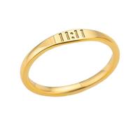 PAMTIER Número Ángel Anillos para Mujeres 11 11 Digital Oro Chapado Acero Inoxidable Delicado Sencillo Declaración Personalizado Joyería Oro Talla 22