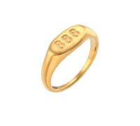 PAMTIER Número Ángel Anillos para Mujeres Acero Inoxidable Digital 111 222 333 444 555 666 777 888 999 Ovalado Oro Chapado Personalizado Declaración Sencillo Único Joyería 888 Talla 12
