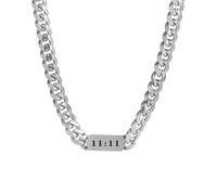 PAMTIER Número Ángel Collares para Hombres Mujeres Digital Bar Colgante 11 11 Cadena Plata Acero Inoxidable Delicado Sencillo Cool Declaración Personalizado Joyería Longitud 50CM