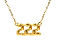 PAMTIER Número Ángel Collares para Mujeres Burbuja Digital Colgante 111 222 333 444 555 666 777 888 999 Cadena Oro Chapado Acero Inoxidable Delicado Declaración Personalizado Joyería Número 222