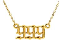 PAMTIER Número Ángel Collares para Mujeres Burbuja Digital Colgante 111 222 333 444 555 666 777 888 999 Cadena Oro Chapado Acero Inoxidable Delicado Declaración Personalizado Joyería Número 999