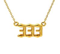 PAMTIER Número Ángel Collares para Mujeres Burbuja Digital Colgante 111 222 333 444 555 666 777 888 999 Cadena Oro Chapado Acero Inoxidable Delicado Declaración Personalizado Joyería Número 333