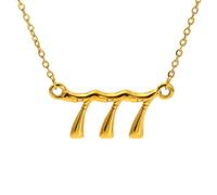 PAMTIER Número Ángel Collares para Mujeres Burbuja Digital Colgante 111 222 333 444 555 666 777 888 999 Cadena Oro Chapado Acero Inoxidable Delicado Declaración Personalizado Joyería Número 777