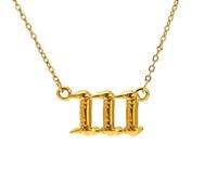 PAMTIER Número Ángel Collares para Mujeres Burbuja Digital Colgante 111 222 333 444 555 666 777 888 999 Cadena Oro Chapado Acero Inoxidable Delicado Declaración Personalizado Joyería Número 111