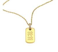 PAMTIER Número Ángel Collares para Mujeres Cuadrado Digital Bar Colgante 11 11 Cadena Oro Chapado Acero Inoxidable Delicado Sencillo Cool Declaración Personalizado Joyería Oro