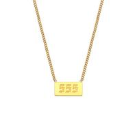 PAMTIER Número Ángel Collares para Mujeres Oro Chapado Delicado 111 222 333 444 555 666 777 888 999 Cadena Cuadrada Acero Inoxidable Delicado Colgante Personalizado Joyería Oro Número 555