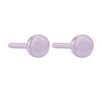 PAMTIER Pendientes de Estudiar de Cerámica para Hombres Mujeres Coloridos Ligeros Multicolor Geométricos Pequeña Bola Cuadrado Redondo Triángulo Porcelana Acero Inoxidable Joyería Círculo-Morado