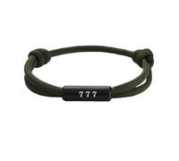 PAMTIER Pulseras Número Angelical para Hombres Mujeres Ajustable Cuerda Trenzada Numerología de la Suerte 111 222 333 444 555 666 777 888 999 Energía Espiritual Regalos Joyería Verde Oscuro-777