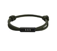 PAMTIER Pulseras Número Angelical para Hombres Mujeres Ajustable Cuerda Trenzada Numerología de la Suerte 111 222 333 444 555 666 777 888 999 Energía Espiritual Regalos Joyería Verde Oscuro-111