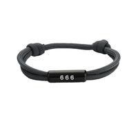 PAMTIER Pulseras Número Angelical para Hombres Mujeres Ajustable Cuerda Trenzada Numerología de la Suerte 111 222 333 444 555 666 777 888 999 Energía Espiritual Regalos Joyería Gris-666