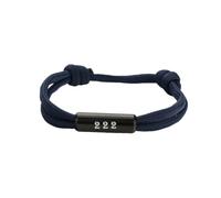 PAMTIER Pulseras Número Angelical para Hombres Mujeres Ajustable Cuerda Trenzada Numerología de la Suerte 111 222 333 444 555 666 777 888 999 Energía Espiritual Regalos Joyería Azul Oscuro-222