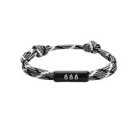 PAMTIER Pulseras Número Angelical para Hombres Mujeres Ajustable Cuerda Trenzada Numerología de la Suerte 111 222 333 444 555 666 777 888 999 Energía Espiritual Regalos Joyería Negro-Blanco-888