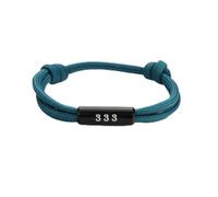PAMTIER Pulseras Número Angelical para Hombres Mujeres Ajustable Cuerda Trenzada Numerología de la Suerte 111 222 333 444 555 666 777 888 999 Energía Espiritual Regalos Joyería Azul Lago-333