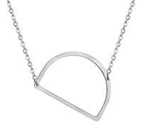 PAMTIER Sideways Initial Collares para Mujeres Gold Plated A-Z Colgante Acero Inoxidable Delicate Gran Alfabeto Simple Letra Joyería Plata Carta D