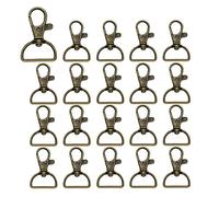 Pamtns 20 Piezas Cierres Mosquetones Metal Giratorios Bronce Forma de D