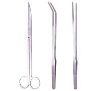 Pamtns 3 Pièces Aquarium Kit Juego de Herramientas para Paisajismo Acuático Acero Inoxidable Aquarium Tank Pinzas Tijeras Accesorios Acuario Acuario Mantenimiento Kit Fish Starter Kit