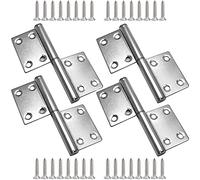 Pamtns 4 Piezas Bisagras de Acero Inoxidable Bisagras Plegables Bisagras para Puerta Bisagras Desmontables de Dos Hojas Visagras Grandes Puerta Plata con 32 tornillos para Ventana Puerta de Armario