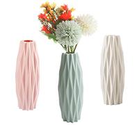 Pamtns Jarrón de Plástico 3 Piezas Florero Decorativo Florero de Plástico Jarrón de Escritorio Decoración de Estilo Nórdico Floreros Rosa Decorativo Florero Decorativo Moderno Moderno Florero