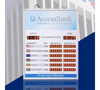 PAMZV Pantalla LED De Tipo De Cambio, Pantalla Electrónica De Tipo De Cambio De Zona Horaria Nacional con Control Remoto, Lectura Fácil Y Clara, Función De Memoria De Apagado, para Oficina En Casa