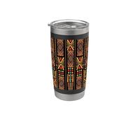Pan Africa Patrón de color africano Vaso térmico de acero inoxidable de doble pared