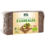 Pan Alemán Integral con 3 Cereales, Ecológico, 500 g. Pack de 2