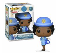 Pan Am Azafata Con Azul Bolsa 9.5cm Pop Vinyl Figura 141 Ad Emblemas Nuevo