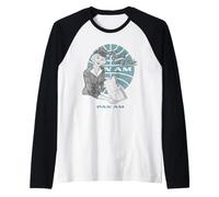 Pan Am Fly with The Leader Illustration Retro Airline Ad Camiseta Manga Raglan