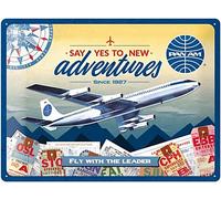 Pan Am New Adventures Letrero Cartel Metálico En Relieve 400mm x 300mm (na)
