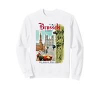 Pan Am Vintage Brussels Belgium Tour Poster Retro Travel Ad Sudadera