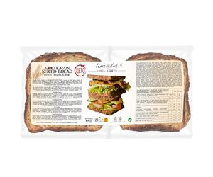 Pan cetogénico proteico de cereales Line@ | 30% de proteínas, bajo en carbohidratos, bajo en azúcar, hipocalórico, rico en omega 3 (8 rebanadas, 190 g)
