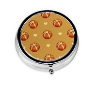 Pan con mantequilla. Este pequeño pastillero redondo es un organizador portátil de medicamentos de viaje con tres compartimentos para almacenar medicamentos diarios.