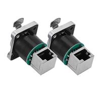PAN Conector en ángulo RJ45 Aislado, 2 Unidades, Retardante de Fuego, Conector Cromado de Aleación de Zinc Duradero para Uso en Aviación