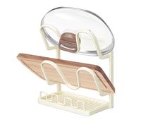 Pan Cover Stand - Cookware Lid Organizer for Counter or Cabinet | Metal Construction with Expandable Dividers, Upright Storage Solution, Kitchen Rack for Efficient Food Prep Storage 11.41x 8.26x 5.7in