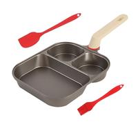 Pan de fritura de huevos antiadherentes - 3 tazas sartén de gran capacidad, aleación de múltiples secciones, fabricante de panqueques con raspador | Utensilios de cocina con mango ergonómico para la